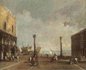 Venice, A View Of The Piazzetta With The Church Of S. Giorgio Maggiore In The Distance by Francesco Guardi