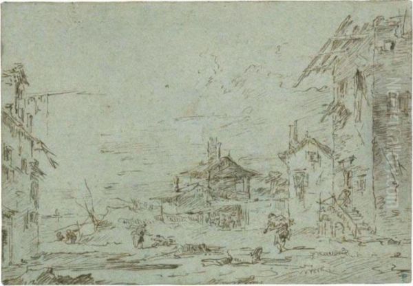 Capriccio Con Case E Figure - view 1
