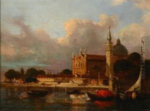 View Of A Venetian Cathedral And Campanile