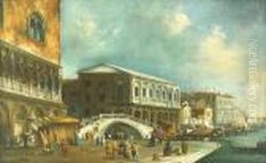 A View Of The Riva Degli Schiavoni, Venice by Francesco Guardi