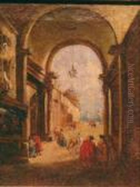 The Loggietta, Venice With Figures: Two - view 1