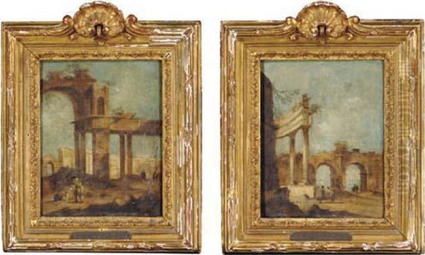 An Architectural Capriccio With Roman Ruins; And Another Capriccio - view 1