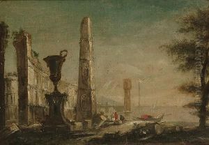 A Capriccio Of Roman Ruins by Francesco Guardi