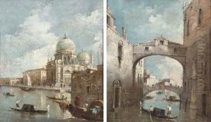 Santa Maria Della Salute, Venice; And The Bridge Of Sighs,venice by Francesco Guardi