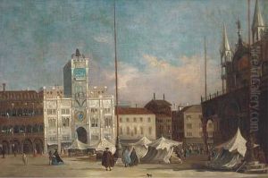 The Piazza San Marco, Venice, Looking Towards Orologio Delmoro by Francesco Guardi
