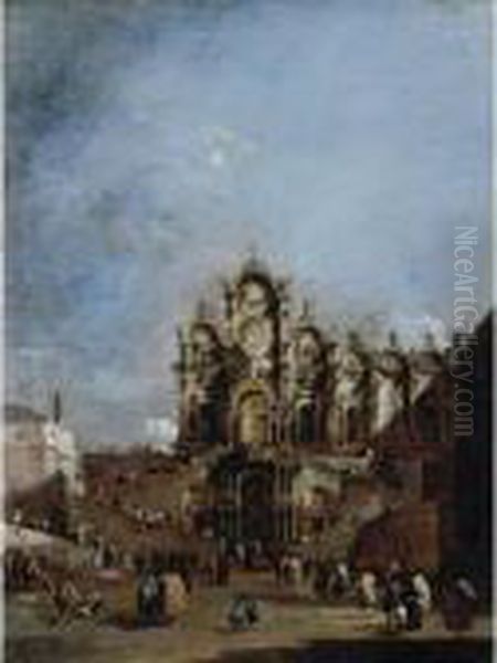 Venice, A View Of The Campo San
Zanipolo With The Loggia Temporarily Erected Outside The Scuola Di San
Marco For The Benediction Of Pope Pius Vi On 19 May 1782 - view 1