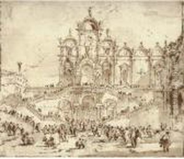 The Scuola Di San Marco, Venice,
 With The Temporary Platformerected For The Benediction Of Pope Pius Vi 
On 19 May 1782 - view 1
