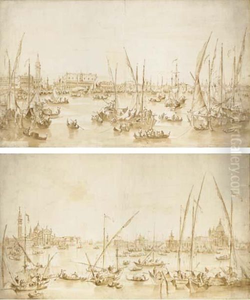 The Piazzetta And The Doge's Palace, Venice, Seen From Thebacino - view 1