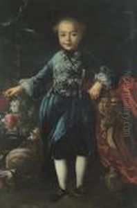 Ritratto Di Fanciullo In Abito
Di Velluto Azzurro E Pizzo Presso Un Vaso Di Fiori Ed Un Tavolo Con Un
Drappo Rosso by Francesco Guardi