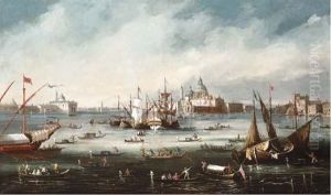 Venice, View Of The Dogana Flanked By The Grand And Giudecca Canals, Looking West