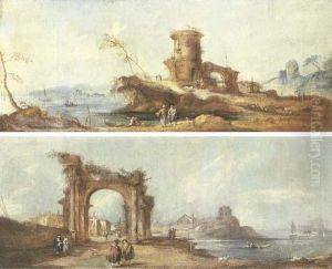 Capricci Of Ruins In The Venetian Lagoon by Francesco Guardi