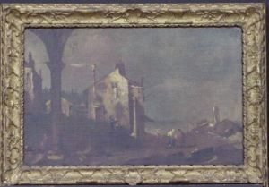 Rustic House Beside A Lagoon by Francesco Guardi