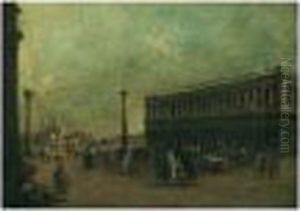 Venice, A View Of The Piazzetta With The Church Of San Giorgio Maggiore In The Distance by Francesco Guardi