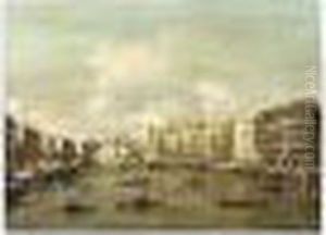 Venice: A View Of The Canal Grande With The Rialto Bridge by Francesco Guardi