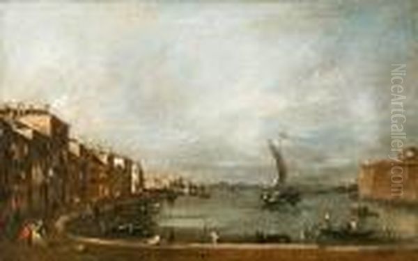 The Canale Di Santa Chiara,
Venice, Looking North-west From Thefondamenta Della Croce To The Lagoon - view 1