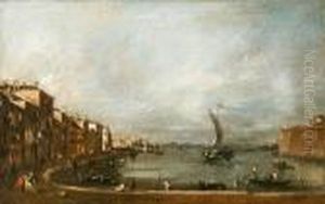 The Canale Di Santa Chiara, 
Venice, Looking North-west From Thefondamenta Della Croce To The Lagoon