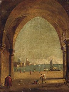 The Bacino Di San Marco From The Colonnade Of The Doge's Palace by Francesco Guardi