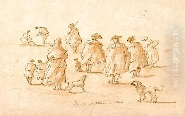 A Study Of Figures And Dogs - view 1