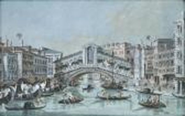 Vue Du Pont Du Rialto Et Vue De La Salute Et De La Dogana Damar, Venise - view 1