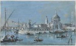 Vue De Santa Maria Della Salute Et De La Dogana Da Mar by Giacomo Guardi