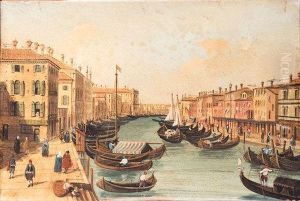 Venezia: Piazzetta San Marco Verso La Chiesa Della Salute; E Venezia: Il Canal Grande by Giacomo Guardi