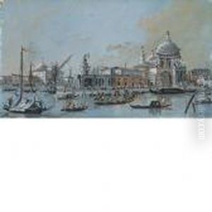 Veduta Della Punta Della Dogana Con La Chiesa Della Salute