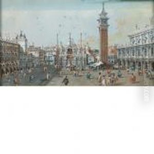 Veduta Di Piazza San Marco Con La Basilica Di Fronte by Giacomo Guardi