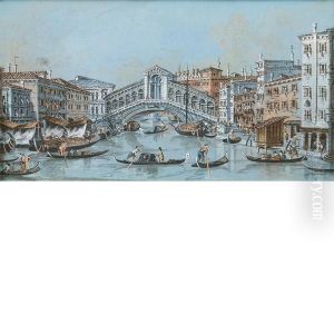 Veduta Del Ponte Di Rialto Da Sud by Giacomo Guardi