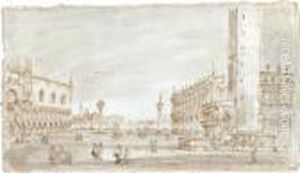 Blick Auf Die Piazzetta In Venedig by Giacomo Guardi