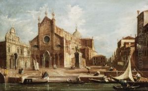 Coppia Di Vedute Veneziane by Giacomo Guardi