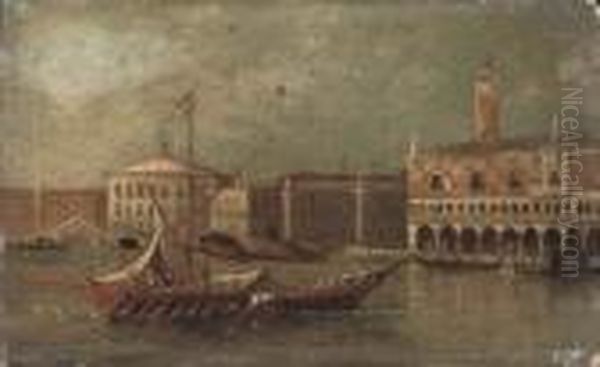 The Molo, Venice, From The
Bacino Di San Marco; And The Punta Della Dogana, Venice, With Santa
Maria Della Salute - view 1