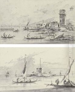 The Torre Di Malghera In The 
Venetian Lagoon; And The Castello Di Sant'andrea On The Lido