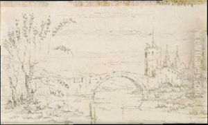 Roma, Ponte Rotto by Giacomo Guardi