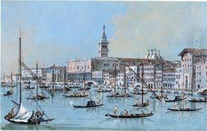 The Doge's Palace And The Riva Degli Schiavoni, Seen Across The Bacino by Giacomo Guardi