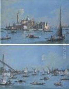 View Of San Giorgio, Venice; And View Of The Port Of Venice by Giacomo Guardi