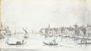 Venezia, Il Canale Della Giudecca, Con La Chiesa Di Santa Marta