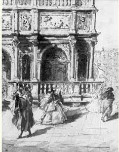 Vue De La Loge De San Sevino, Un Jour De Carnaval by Giacomo Guardi