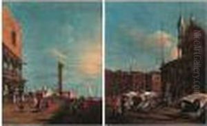 Venice, A View Of The Piazzetta From The North by Giacomo Guardi