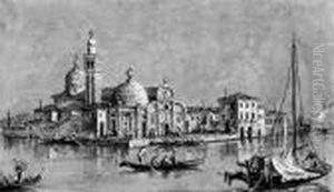 A View Of The Cemetery Of San Michele, Venice; And A View Of Thecampo Dei Mori, Venice A View Of The Cemetery Of San Michele, Venice; And A View Of Thecampo Dei Mori, Venice