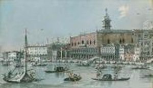 The Riva Degli Schiavoni; And The Church Of The Redentore,venice by Giacomo Guardi