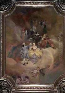 Dance through the Ages from the ceiling of the ballroom