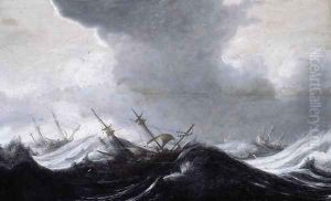 Dutch Shipping in Heavy Seas by Pieter the Elder Mulier