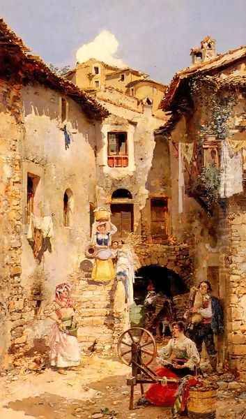 A Roman Courtyard In Summer - view 1