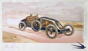 A Renault Racing Car 1908 by Ernest Montaut
