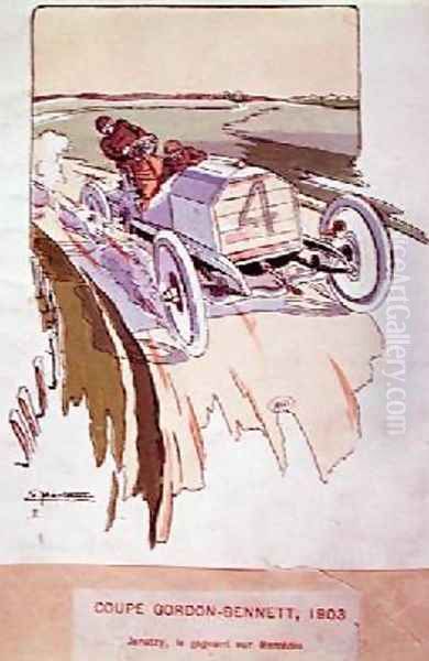 Camille Jenatzy in his Mercedes competing in the Gordon-Bennett race in 1903 1910 - view 1