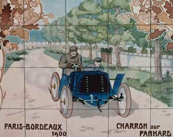 Charron driving a Panhard car in the Paris to Bordeaux race of 1900 - view 1
