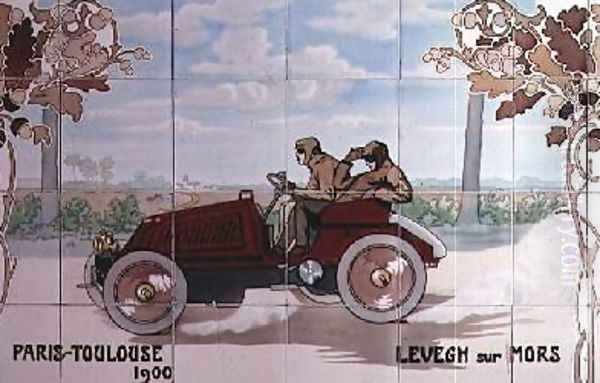 Levegh driving a Mors car in the Paris to Toulouse race of 1900 - view 1
