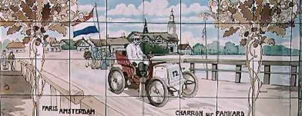Charron driving a Panhard car in the Paris to Amsterdam race of 1898 - view 1