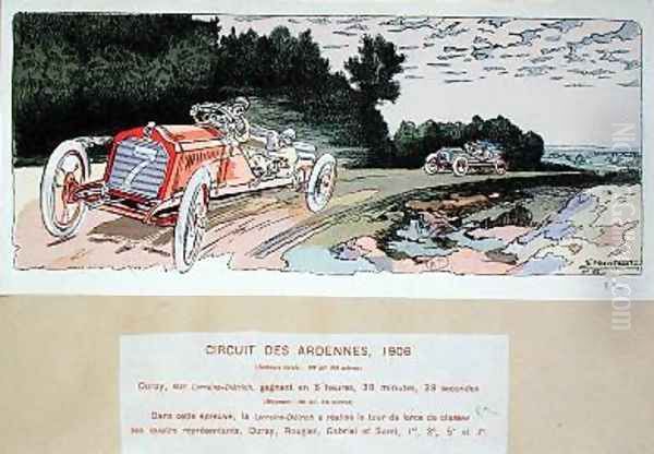 Arthur Duray in his Lorraine-Dietrich competing in the Ardennes rally in 1906 1910 - view 1