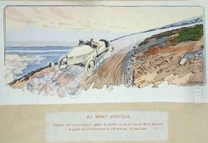 Henri Rougier in his Lorraine-Dietrich competing in the Mount Ventoux rally in 1904 1910 by Ernest Montaut